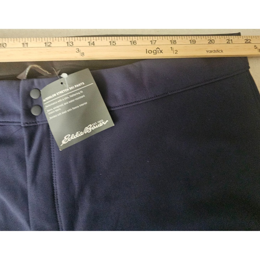 Eddie Bauer Alpenglow 2X Navy Ski Pants Softshell Fleece Snow Après Ski - Picture 7 of 11